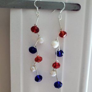 Earrings  Red White Blue July 4th